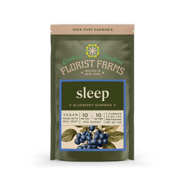 sleep-blueberry-gummies-2pk: A clear product shot of the Sleep Blueberry Gummies 2-pack, showing the packaging and the gummies.
