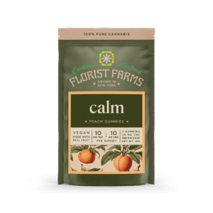 calm-peach-gummies-2pk: A clear product shot of the Calm Peach Gummies 2-pack, showing the packaging and the gummies.