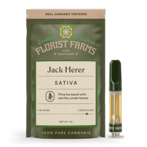jack-herer-vape-cartridge-1g: A clear product image of the Jack Herer 1g vape cartridge, highlighting its design and branding.