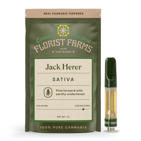jack-herer-vape-cartridge-1g: A clear product image of the Jack Herer 1g vape cartridge, highlighting its design and branding.