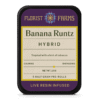 florist-farms-banana-runtz-infused-prerolls-5pk-tin: A clear product shot of the Florist Farms Infused Live Resin Banana Runtz 5-pack tin, highlighting its sleek design and branding.