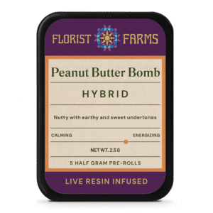 Infused Live Resin Peanut Butter Bomb | 1/2 Gram Joints | 5pk