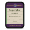 infused-live-resin-superglue-prerolls-5pk-tin: A clear product shot of the Infused Live Resin Superglue 5-pack tin, highlighting its sleek design and branding.
