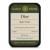 dior-7pk-prerolls-tin: A clear product shot of the Dior 7-pack tin of pre-rolls, highlighting its sleek design and branding.