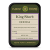 king-sherb-7pk-prerolls-tin: A clear product shot of the King Sherb 7-pack tin of pre-rolls, highlighting its sleek design and branding.