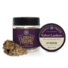 florist-farms-velvet-lushers-strain-eighth-ounce-jar: A clear product shot of the Florist Farms Velvet Lushers eighth ounce (3.5g) flower jar, showcasing the branding and product.