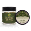 king-sherb-quarter-ounce-flower-jar: A clear product shot of the Florist Farms King Sherb quarter ounce (7g) flower jar, showing the branding and product details