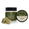 mule-fuel-quarter-ounce-flower-jar: A clear product shot of the Florist Farms Mule Fuel quarter ounce (7g) flower jar, showing the branding and product details.