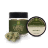 florist-farms-strawberry-and-cream-strain-quarter-ounce-jar: A clear product shot of the Florist Farms Strawberry and Cream quarter ounce (7g) flower jar, showcasing the branding and product